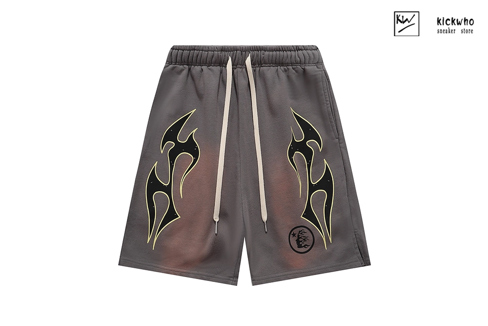 H*lst*r mark washed shorts grey