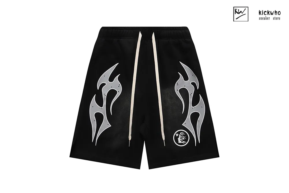 H*lst*r mark washed shorts black