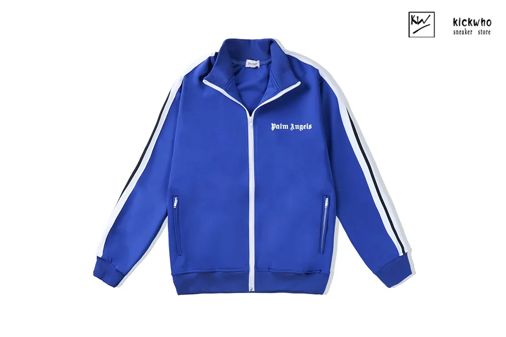 palm angels side striped suit jacket blue