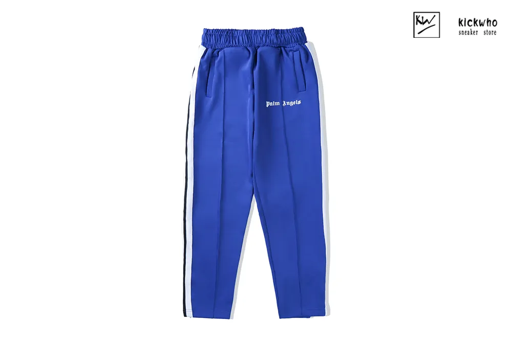 palm angels side striped suit pants blue