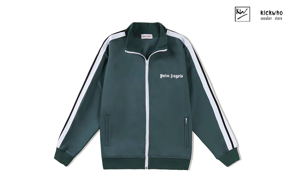 palm angels side striped suit jacket green
