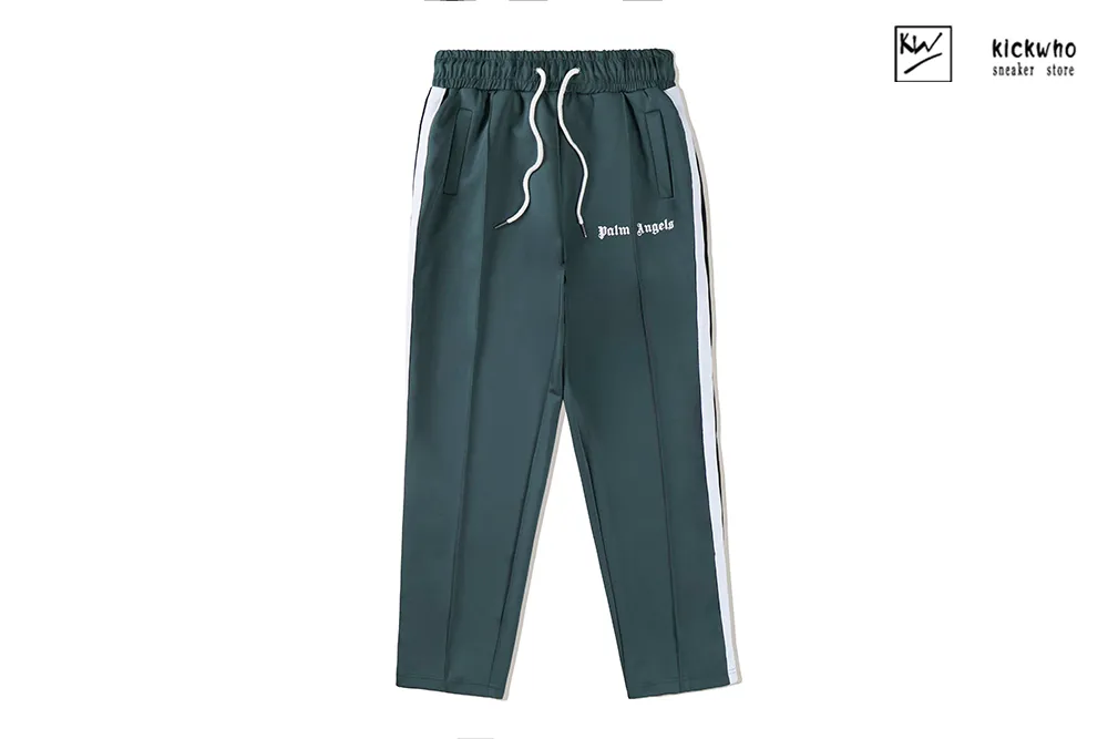 palm angels side striped suit pants green