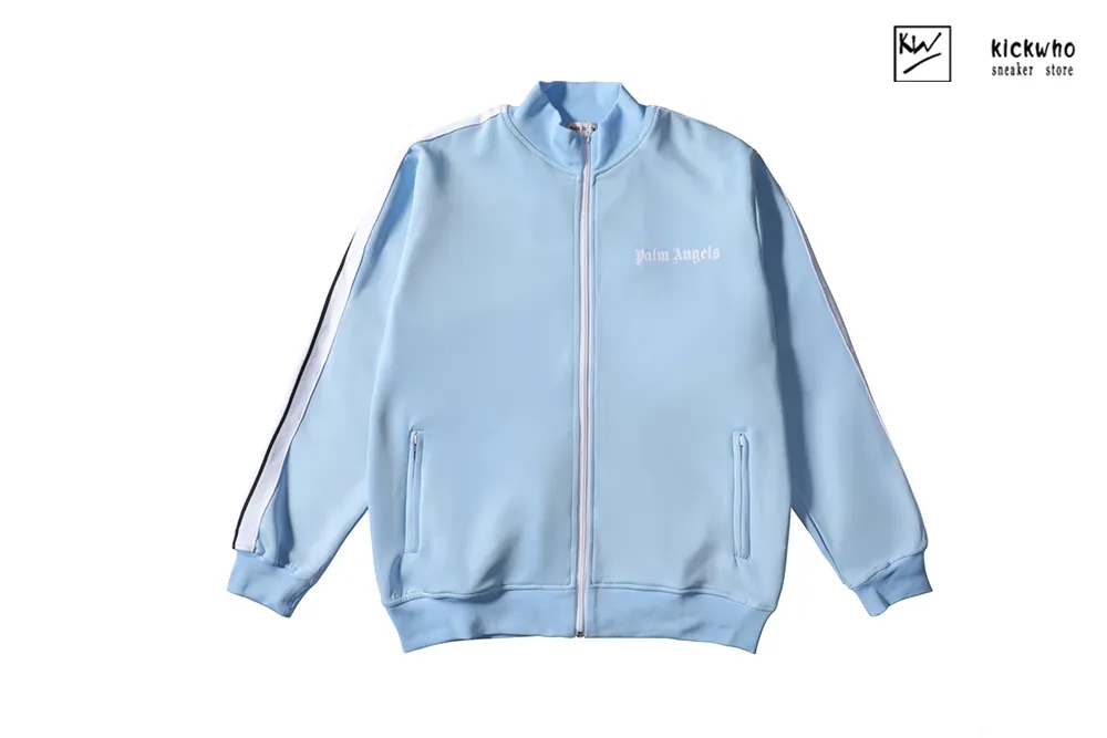 palm angels side striped suit jacket light blue