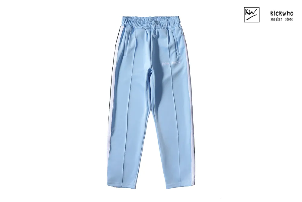 palm angels side striped suit pants light blue