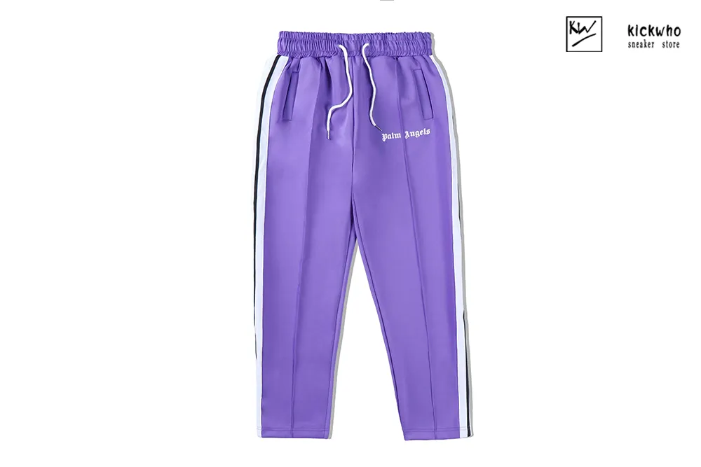 palm angels side striped suit pants purple