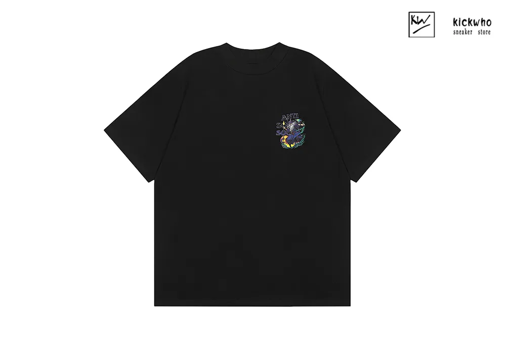 anti social social club character graffiti t-shirt black