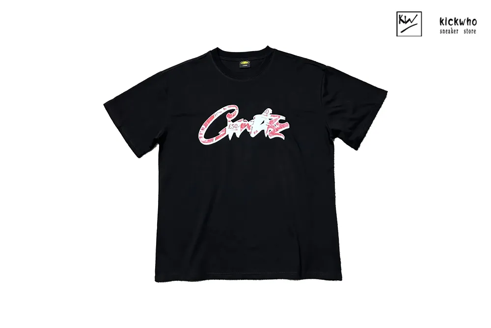 corteiz queen money logo t-shirt black