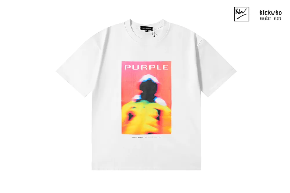 pu*re b*and blurred figure t-shirt white