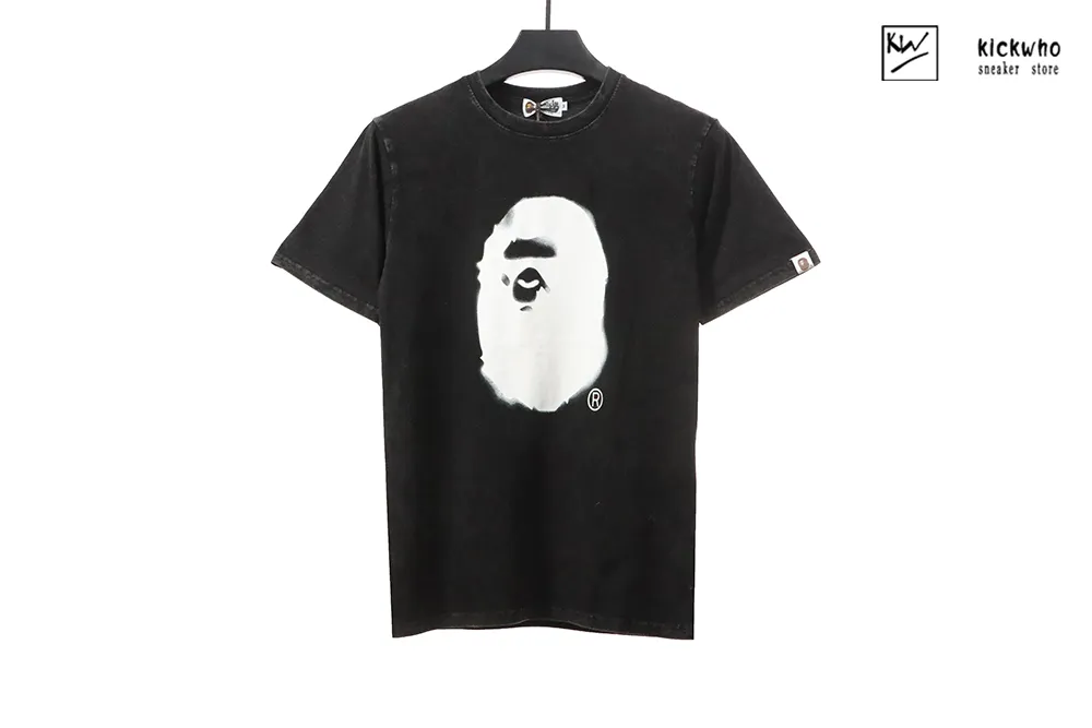 bape letter printing t-shirt black