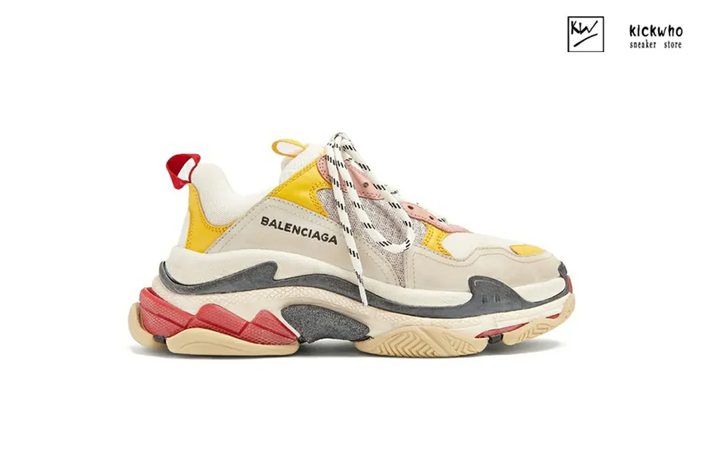 Ba*len*cia*ga triple s trainer pink yellow 524038 w09o5 9035
