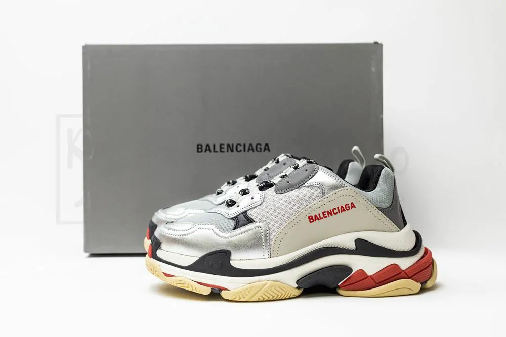 Ba*len*cia*ga triple s trainer black and silver 512175 w09o3 1081