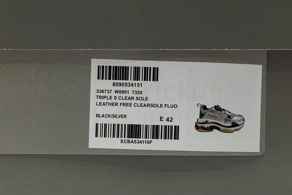 Ba*len*cia*ga triple s trainer black and silver 512175 w09o3 1081