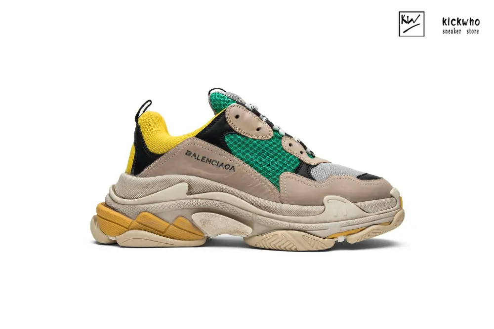 Ba*len*cia*ga triple s trainer yellow yellow green 