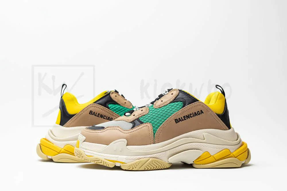 Ba*len*cia*ga triple s trainer yellow yellow green "godkiller" 516440 w09o2 7070